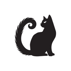 Black cat silhouettes vector design on white background