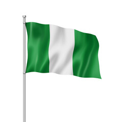 Obraz premium Nigerian flag isolated on white