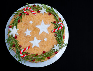 Mille-feuille with chocolate cream, white stars