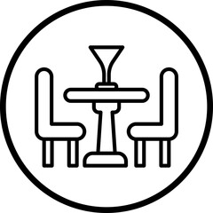 Cafe Table Vector Icon Style