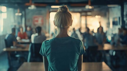 Fototapeta premium Focus and Concentration in a Vibrant Coworking Space