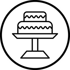 Cream Cake Vector Icon Style