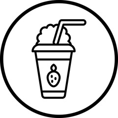 Strawberry Milkshake Vector Icon Style