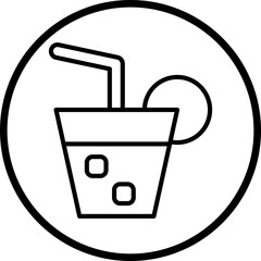White Russian Drink Vector Icon Style