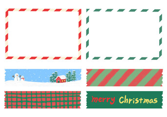 Fototapeta premium Christmas cards illustration,크리스마스 카드,마스킹테이프