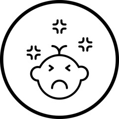Angry Baby Vector Icon Style