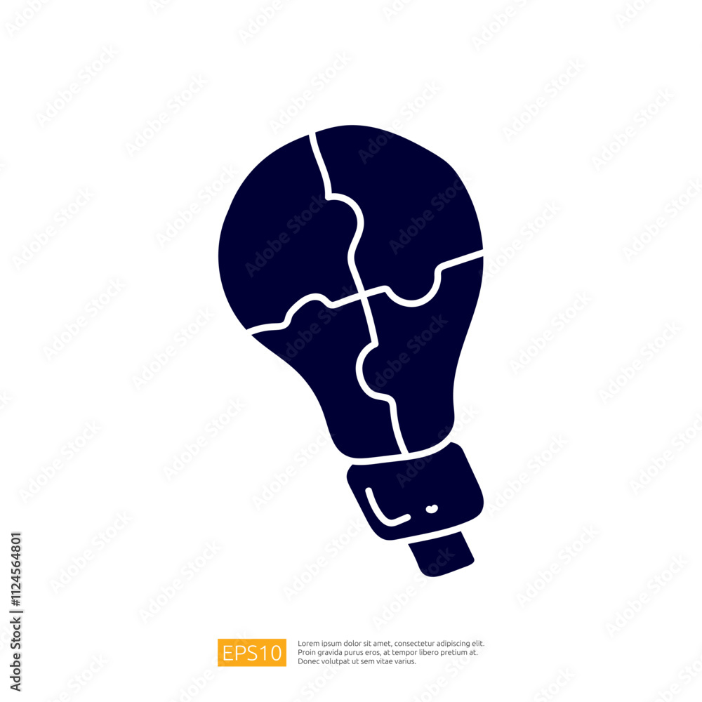 Poster the image depicts a light bulb designed with puzzle pieces, symbolizing creativity and problem-solvi