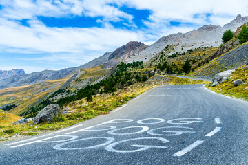 Scenic road at Col de Bonette in the French Maritime Alps, France