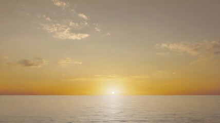 Obraz premium Golden Sunset Over Calm Ocean Waterscape