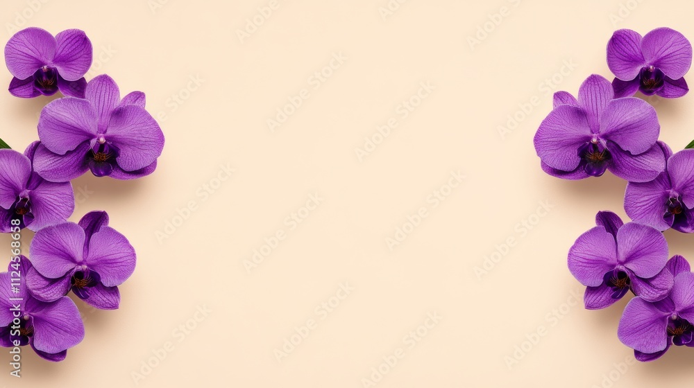 Poster a close up of purple flowers with a white background. the flowers are arranged in a way that they ar