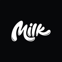 Milk typography text logo design, milk font vector concept