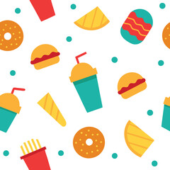 Junk Food Patten Design Vector Illustration