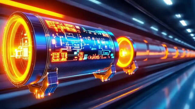 Futuristic hyperloop transportation system with high-speed innovative technology