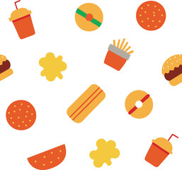 Junk Food Patten Design Vector Illustration