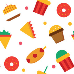 Junk Food Patten Design Vector Illustration