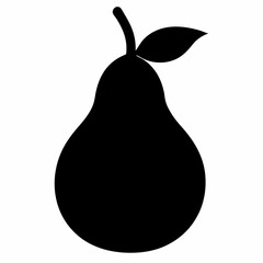 Black Silhouette of a Pear Vector Illustration Art