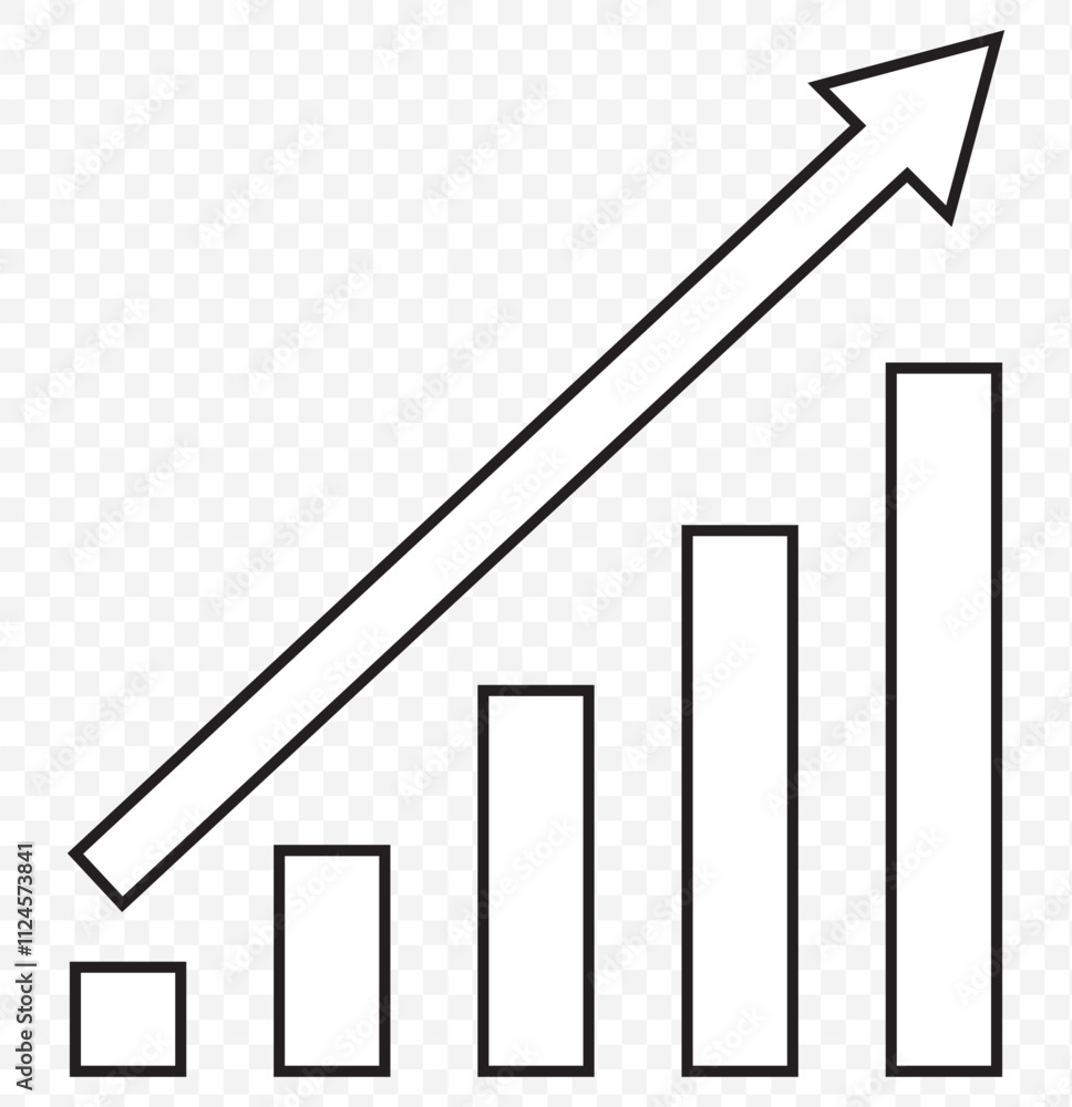 Aufkleber increasing stocks icon. trendy flat vector increasing stocks icon on transparent background from bus