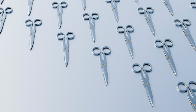 3D rendering of a steel scissors pattern.