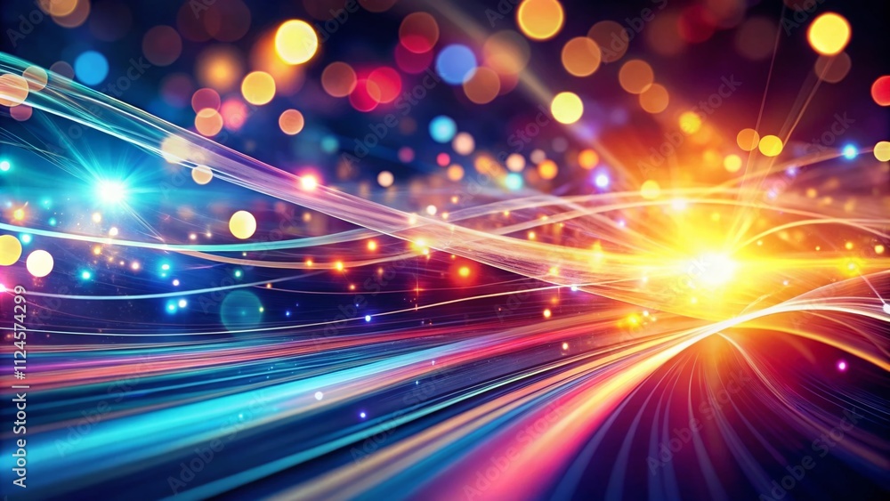 Poster abstract modern technology background with futuristic light waves and energy glowing lines for high-