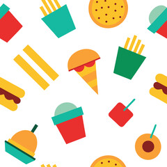 Junk Food Patten Design Vector Illustration