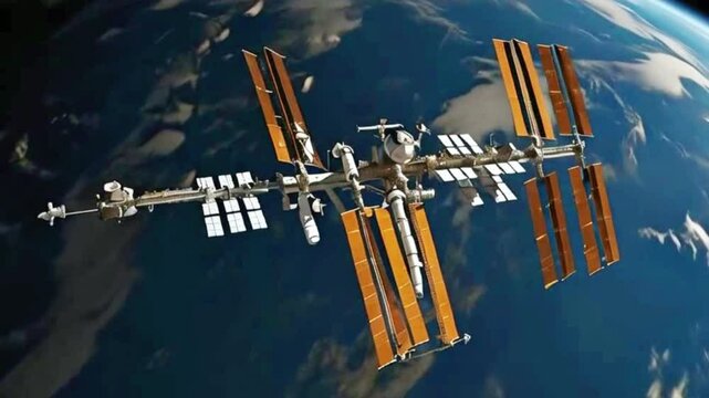 International Space Station: Effortless Movement in Earth's Orbit