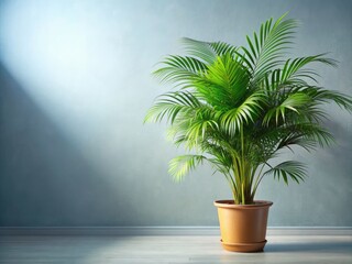 Obraz premium Elegant Potted Palm Plant, Lush Green Indoor Foliage, Home Decor, Tropical Plant, Houseplant, Interior Design, Greenery