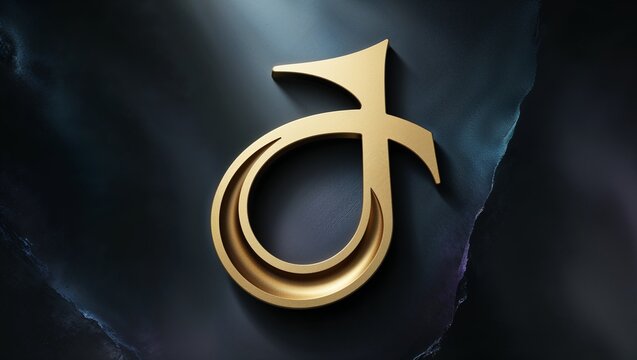 upsilon symbol greek alphabet sign of the upsilon letter in abstract gold on a dark backdrop