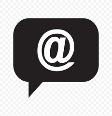 Mention symbol social media notification with at sign icon. eps 10.