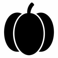 Black Silhouette of a Pumpkin Vector Art Illustration