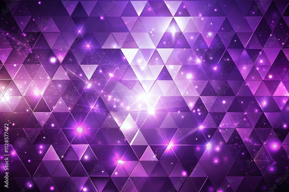Poster abstract purple gradient background with triangles and shiny stage template for creative presentatio