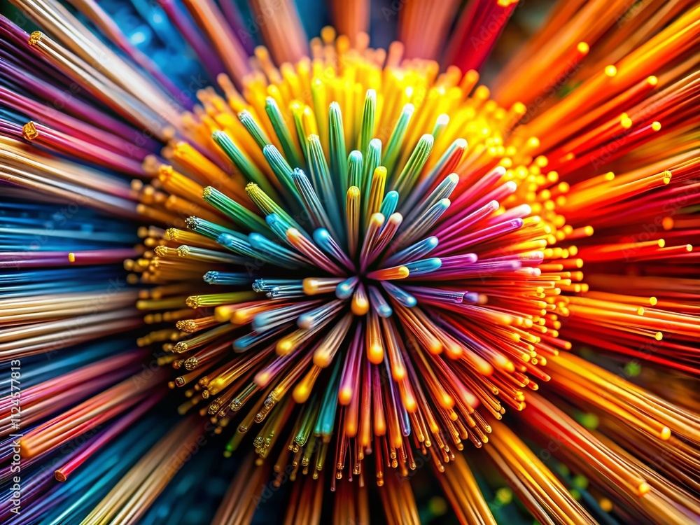 Poster abstract radial fiber structure in tilt-shift photography: a unique perspective on textural patterns