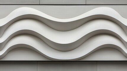 Obraz premium Abstract white waves on modern architectural exterior surface