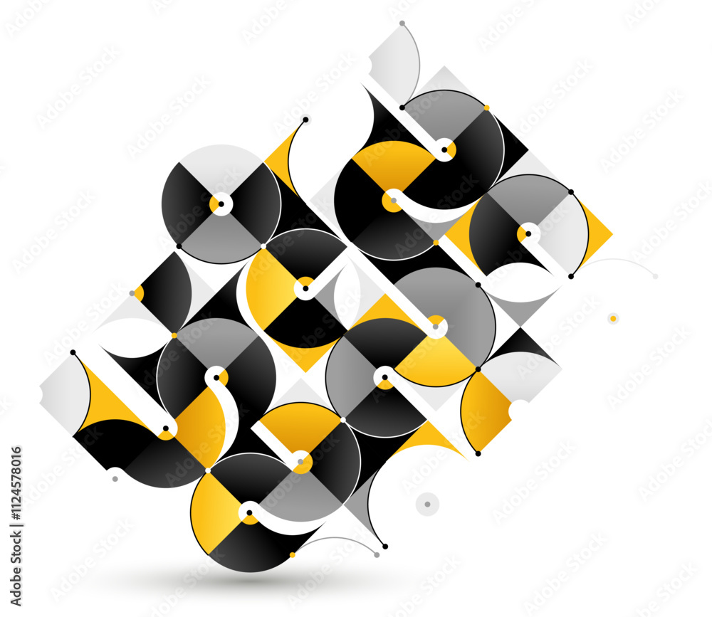 Poster abstract geometric vector background isolated, tech style engine looks like composition, innovate te