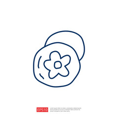 A simple line drawing of two sliced cucumbers, showcasing their circular shape and a flower-like design in the center.