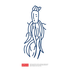A simple line drawing of a carrot with roots, emphasizing its organic form.