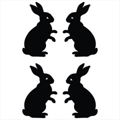 Obraz premium rabbit silhouette icon set. set of rabbit silhouette icon set.