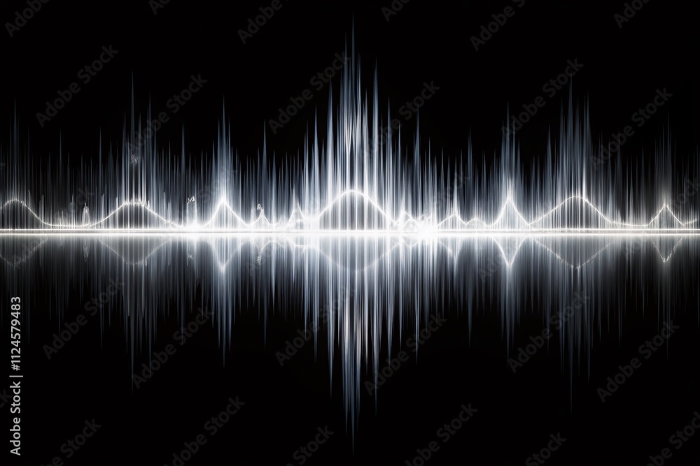 Poster abstract representation of sound waves isolated on a white background with low light photography tec