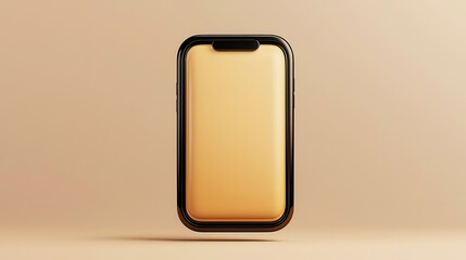 Modern Smartphone on Seamless Beige Background Displaying Minimalist Design
