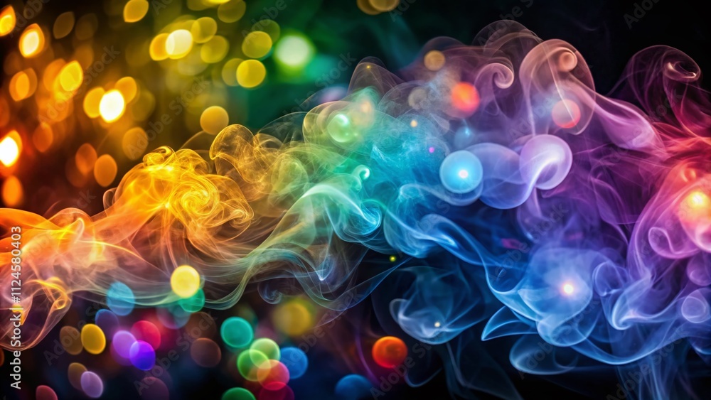Aufkleber abstract smoke on black background with bokeh effect for dramatic and artistic visuals in photograph