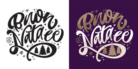 Happy new year - in italian. Hand drawn doodle lettering.