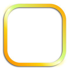 Gold Frame square Luxury element gradient on isolate transparent background