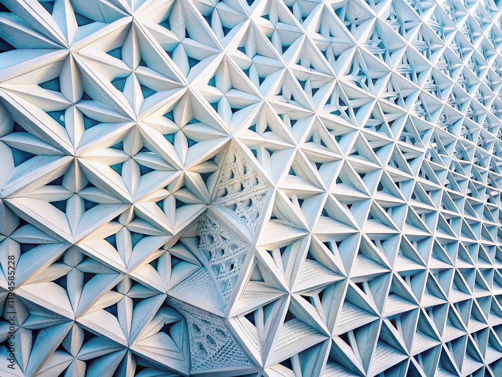 Poster abstract white architecture background featuring intricate geometric patterns and textures that crea
