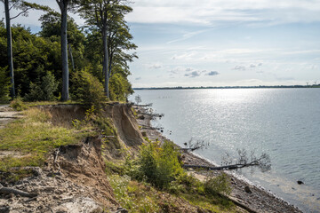 Scenic coastal cliff on Als Island, Denmark