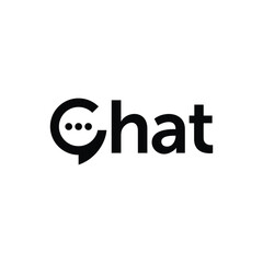 Chat typography text logo design, chat vector concept icon