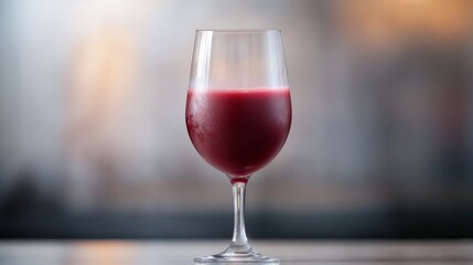 Fresh beetroot juice in a glass with a vibrant color