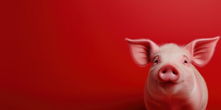 A vibrant close-up of a magnificent Chinese pig for Chinese New Year celebrating the year of the pig