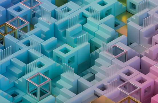 Modern geometric abstract design with pastel colors