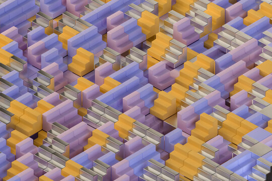 Colorful abstract geometric pattern with interlocking blocks