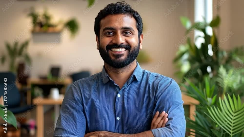 Poster indian professional leveraging blockchain technology for secure transactions and data management