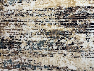 Random texture of custom bespoke carpet rug design, in fish skin, feather, floral, flower, and leaves foliage pattern. Beige and gold color. Luxurious seamless background carpet texture.